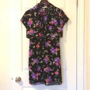 Vintage rare 2 piece floral dress with matching bolero shrug